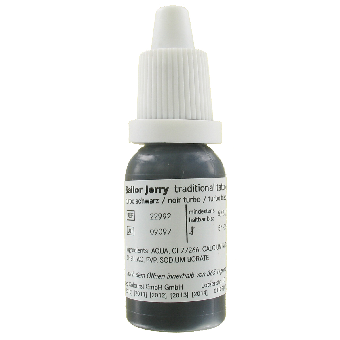 Sailor Jerry turbo schwarz 10 ml, traditionelle Tätowierfarbe
